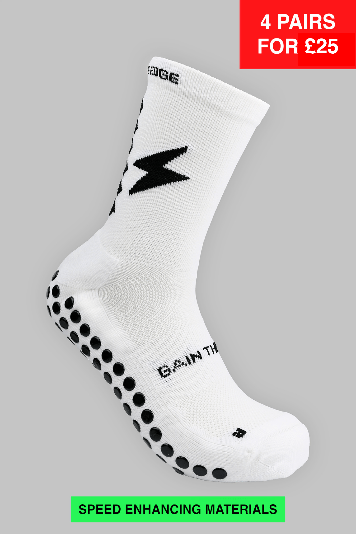 SPEED GRIP SOCKS MIDCALF LENGTH - WHITE
