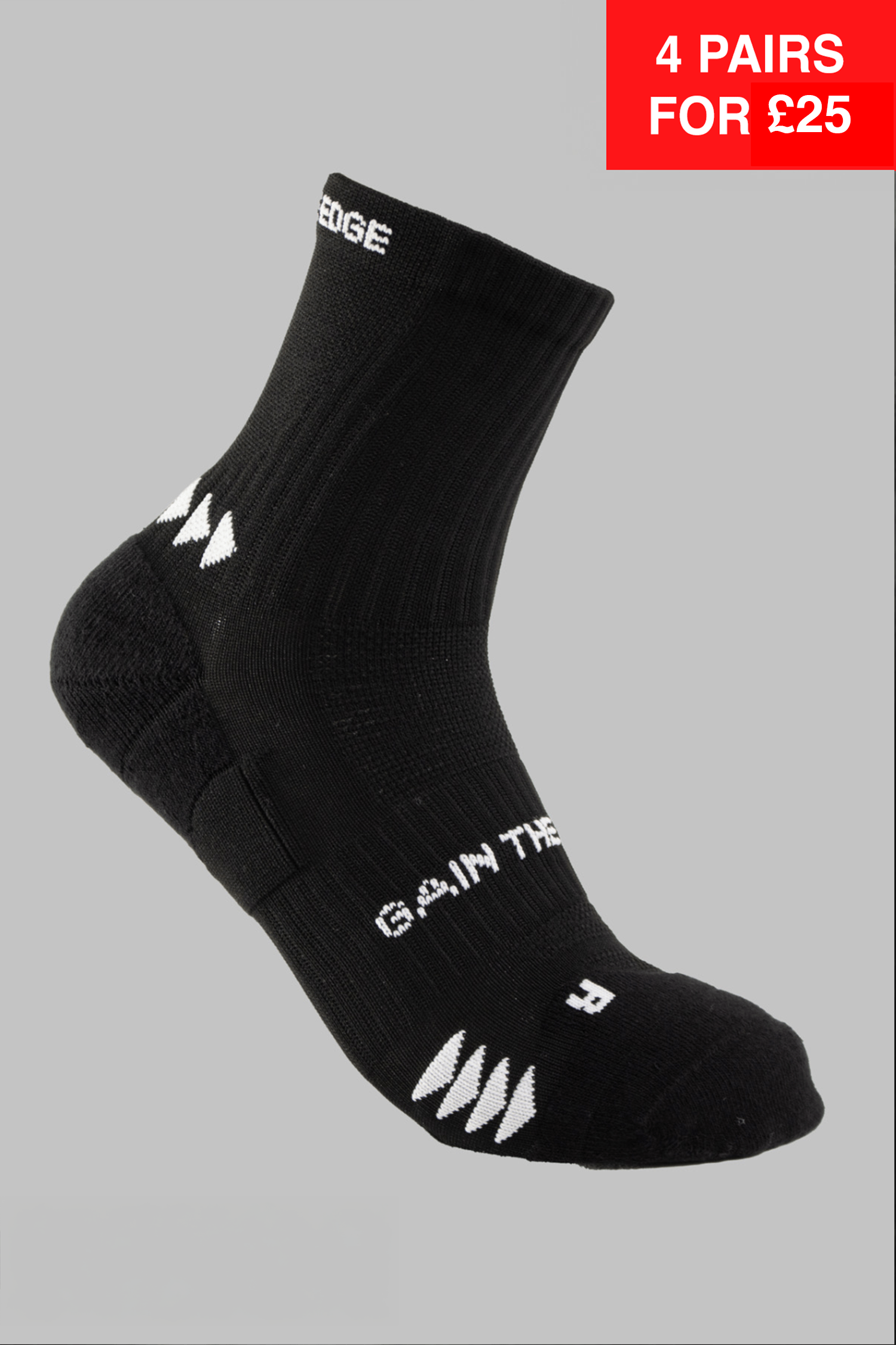 Running Socks Quarter Length - Black